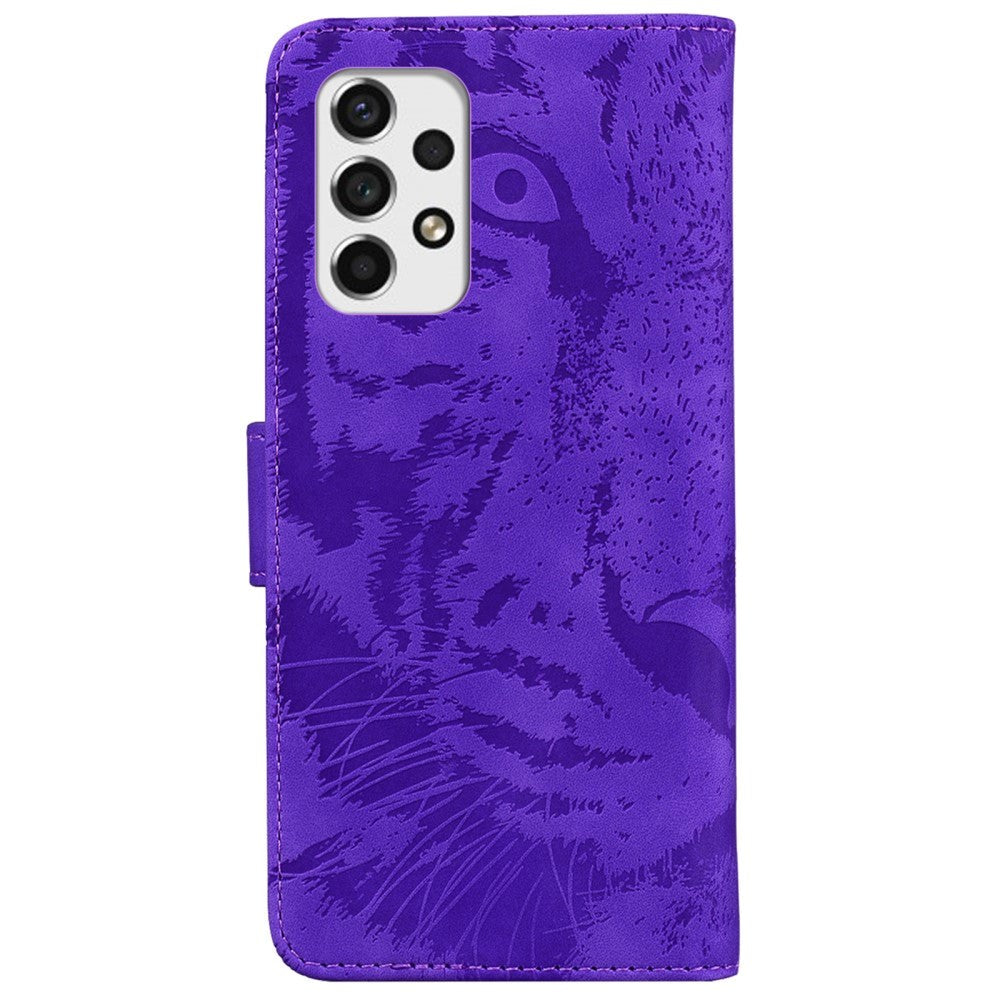 Samsung Galaxy A53 (5G) PU Læder Cover m. Pung - Tiger Print - Lilla