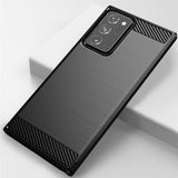EIDERWOOD Samsung Galaxy Note 20 Ultra Brushed Carbon Fiber Fleksibelt Plastik Bagside Cover - Sort