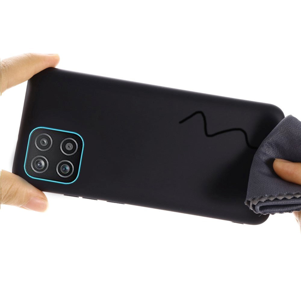 Samsung Galaxy A03 Liquid Bagside Cover m. Strop i Silikone - Sort