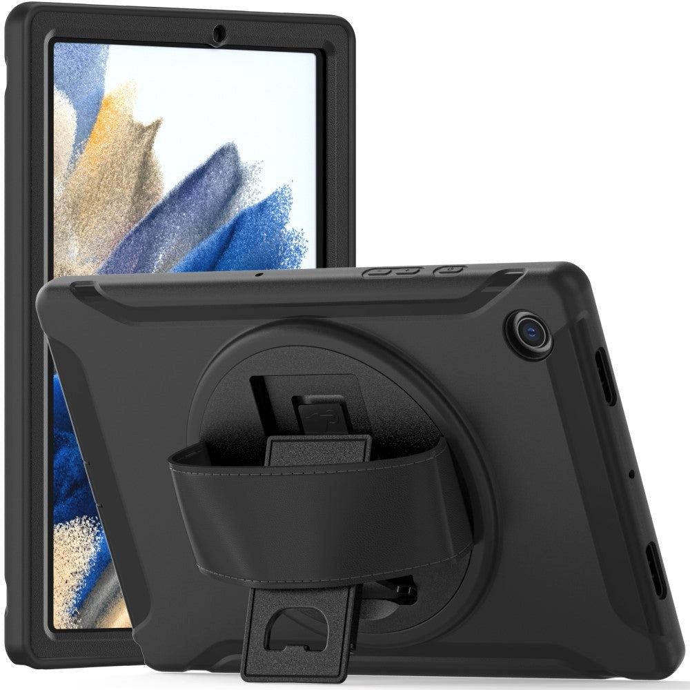 Samsung Galaxy Tab A8 10.5" (2021) Håndværker Case - Kickstand & Håndholder - Sort