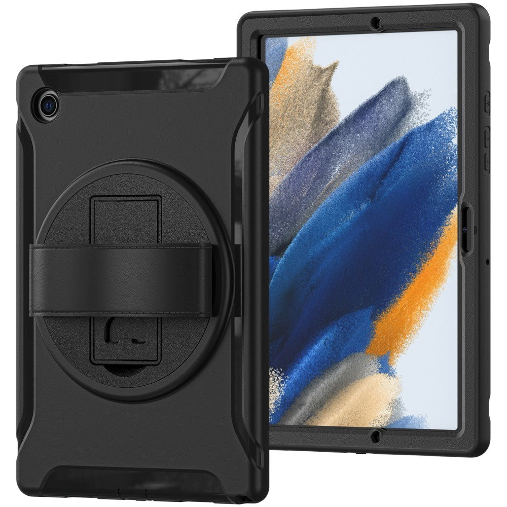 Samsung Galaxy Tab A8 10.5" (2021) Håndværker Case - Kickstand & Håndholder - Sort