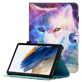 Samsung Galaxy Tab A8 10.5" (2021) Læder Flip Cover m. Ståfunktion & Kortholder - Ulv