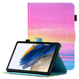 Samsung Galaxy Tab A8 10.5" (2021) Læder Flip Cover m. Ståfunktion & Kortholder - Solnedgang