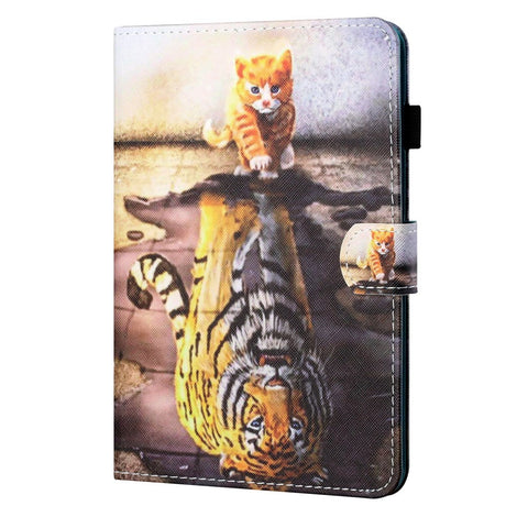 Samsung Galaxy Tab A8 10.5" (2021) Læder Flip Cover m. Ståfunktion & Kortholder - Kat & Tiger