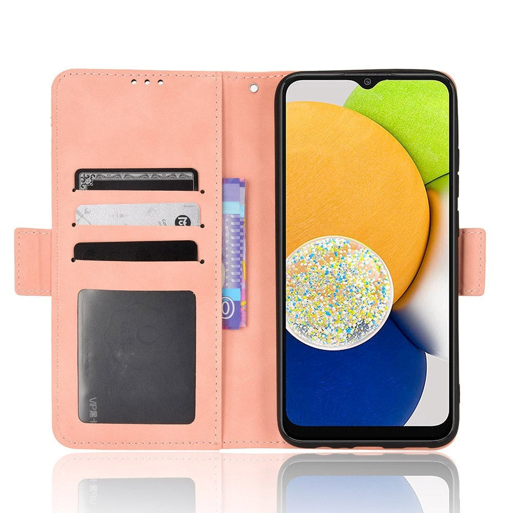 Samsung Galaxy A03 Blødt Læder Flip Cover m. Pung - Lyserød