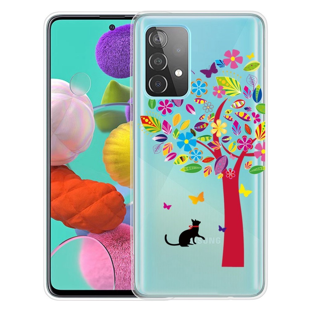 Samsung Galaxy A23 / A23 (5G) Fleksibelt Cover i TPU Plast - Kat og Træ