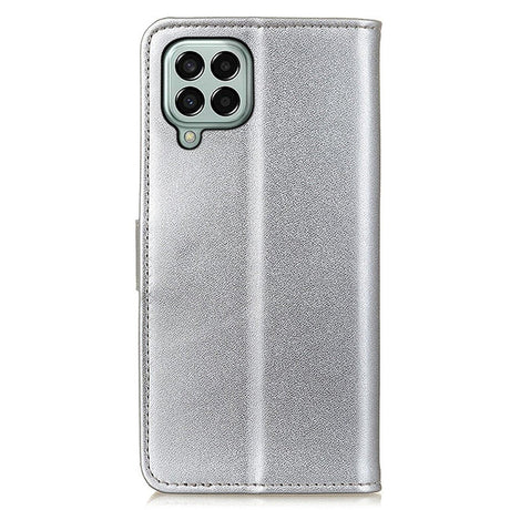 Samsung Galaxy M33 Læder Flip Cover m. Pung & Kickstand - Sølv