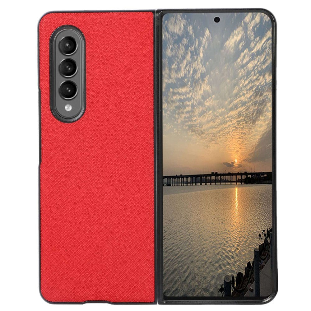 Samsung Galaxy Z Fold4 (5G) Elegant Læder Bagside Cover - Rød