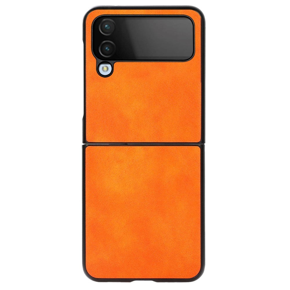 Samsung Galaxy Z Flip4 (5G) Hybrid Litchi Bagside Cover - Orange