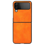 Samsung Galaxy Z Flip4 (5G) Hybrid Litchi Bagside Cover - Orange