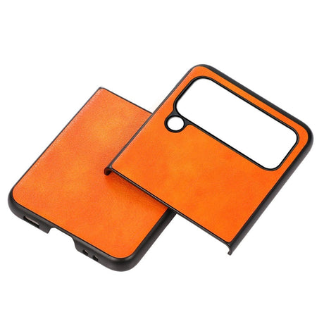 Samsung Galaxy Z Flip4 (5G) Hybrid Litchi Bagside Cover - Orange