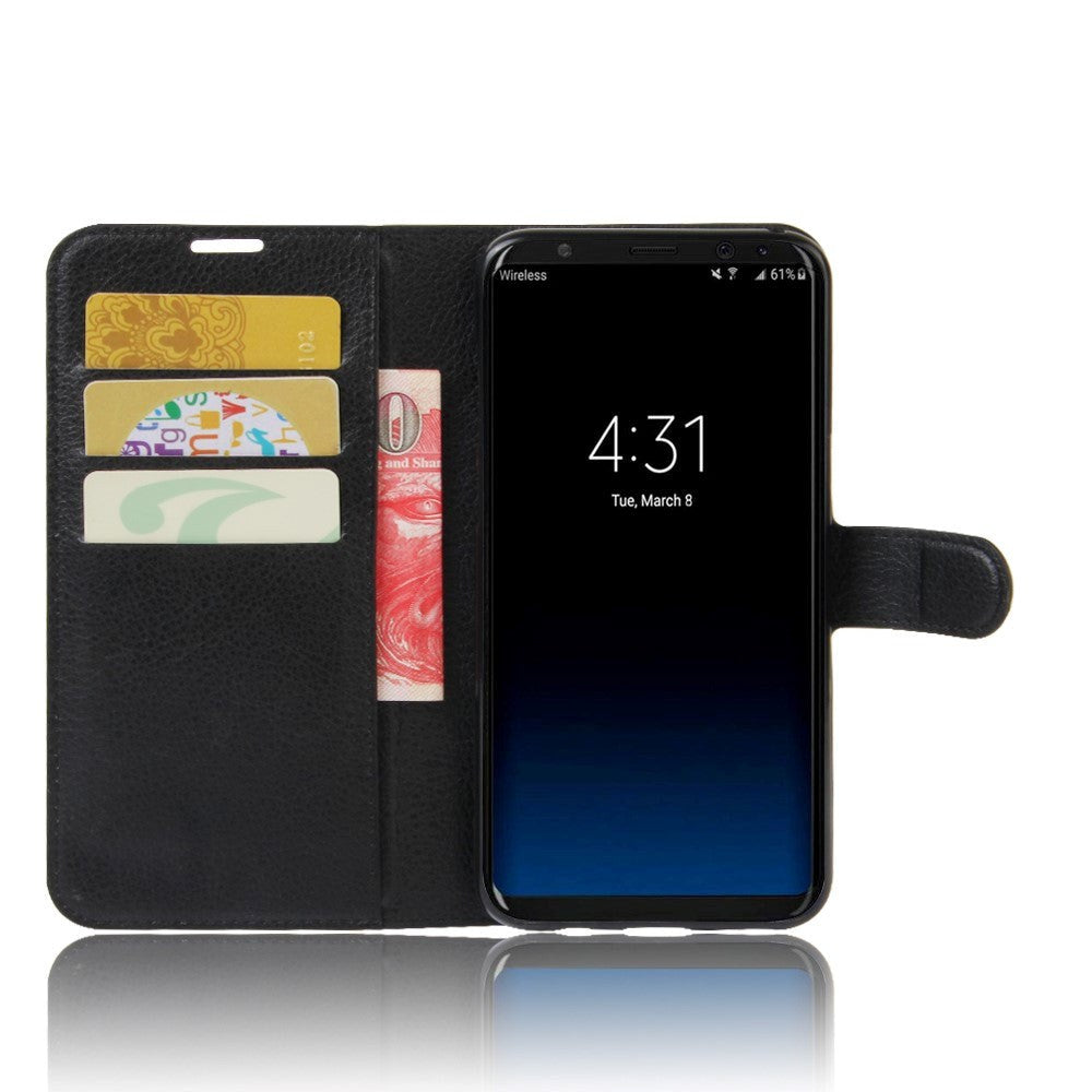 Samsung Galaxy S8 Plus PU Læder Flipcover m. Kortholder - Sort