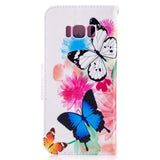 Samsung Galaxy S8 Butterflies & Flowers Etui m. Pung