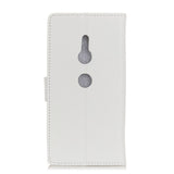 Sony Xperia XZ3 Litchi PU Læder Flip Cover m. Stand og Kortholder - Hvid