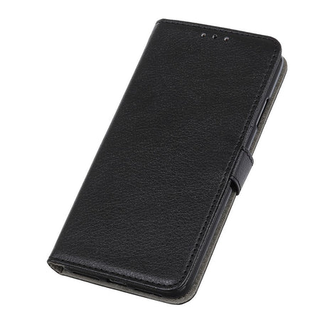 Sony Xperia L4 Litchi Texture Leather Stand Cover m. Kortholder - Sort