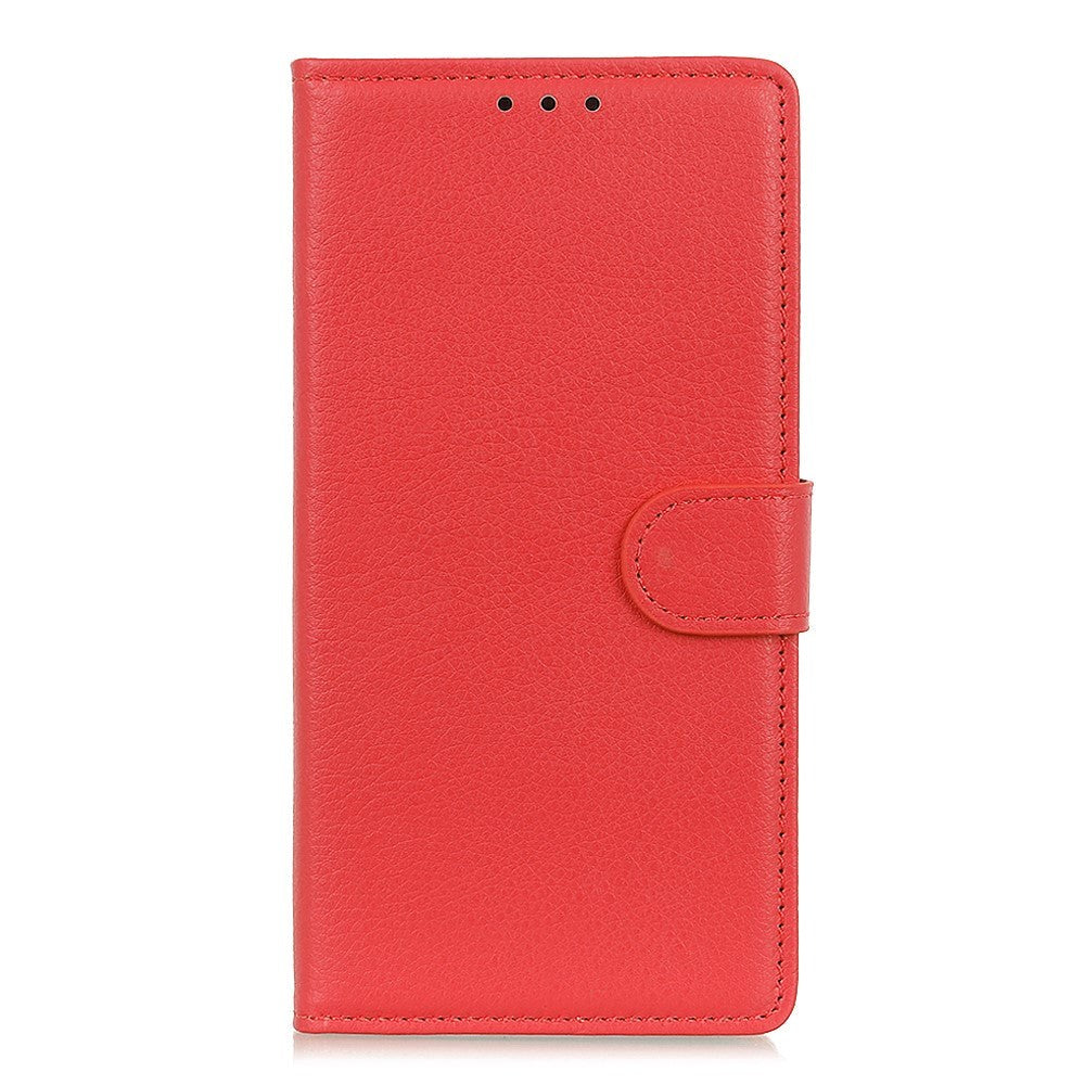 Sony Xperia 1 III Litchi Læder Cover m. Pung - Rød