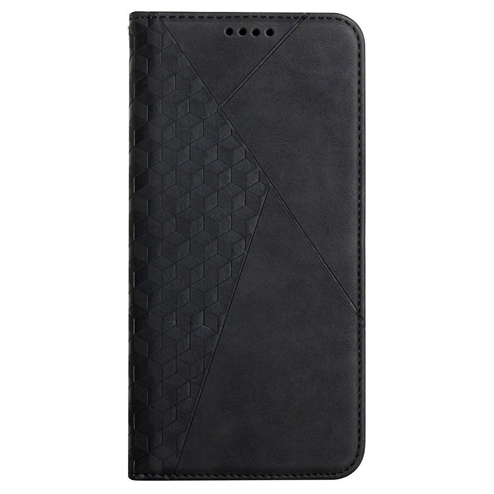 Sony Xperia 10 III PU Læder Flip Cover m. Kortholder & Riflet Design - Sort