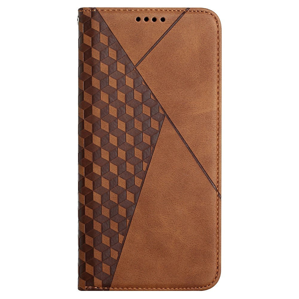 Sony Xperia 10 III PU Læder Flip Cover m. Kortholder & Riflet Design - Brun