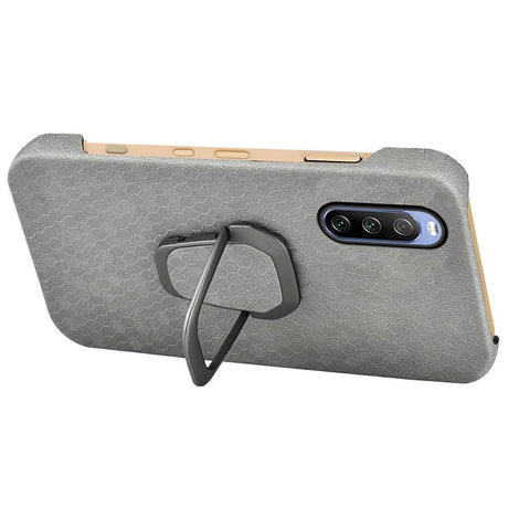 Sony Xperia 10 IV Bagside Cover m. Kickstand - Bikube Mønster - Grå