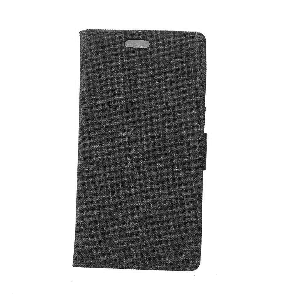 Sony Xperia L1 Cloth Texture Wallet Etui Sort