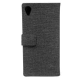 Sony Xperia L1 Cloth Texture Wallet Etui Sort