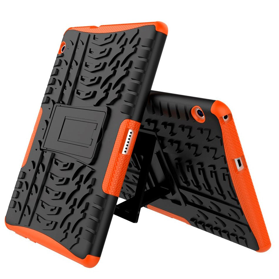 Huawei MediaPad T3 10 Håndværker Cover - Slim 2-in-1 Cover - Sort / Orange