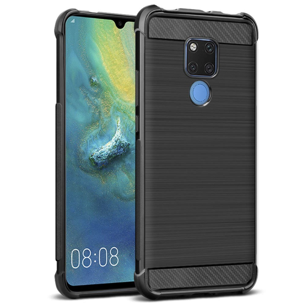 Huawei Mate 20 X IMAK Carbon Fiber Plastik Cover Sort