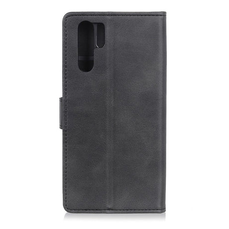 Huawei P30 Pro Mat Læder Cover m. Pung Sort