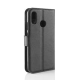 Huawei P30 Lite Læder Flip Cover m. Pung - Sort