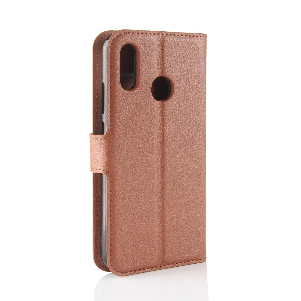 Huawei P30 Lite Læder Flip Cover m. Pung - Brun