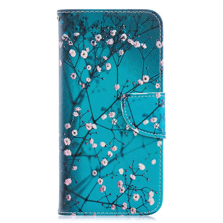 Huawei Y6 (2019) Læder Flip Cover m. Pung - Blomstergrene