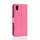 Huawei Y5 (2019) Litchi Læder Flip Cover m. Pung - Pink