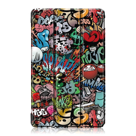 Huawei MediaPad M5 Lite 8 Læder Cover m. Folde & Standerfunktion - Cartoon Graffiti