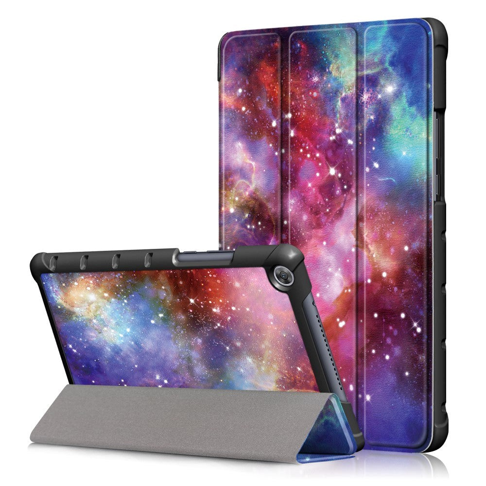 Huawei MediaPad M5 Lite 8 Læder Cover m. Folde & Standerfunktion - Purple Cosmic Space