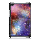 Huawei MediaPad M5 Lite 8 Læder Cover m. Folde & Standerfunktion - Purple Cosmic Space