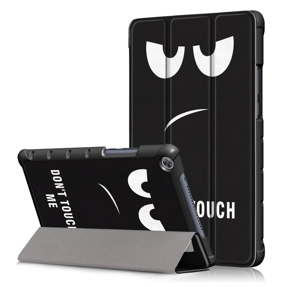 Huawei MediaPad M5 Lite 8 Læder Cover m. Folde & Standerfunktion - Sur Smiley "Don't Touch Me"