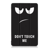 Huawei MediaPad M5 Lite 8 Læder Cover m. Folde & Standerfunktion - Sur Smiley "Don't Touch Me"