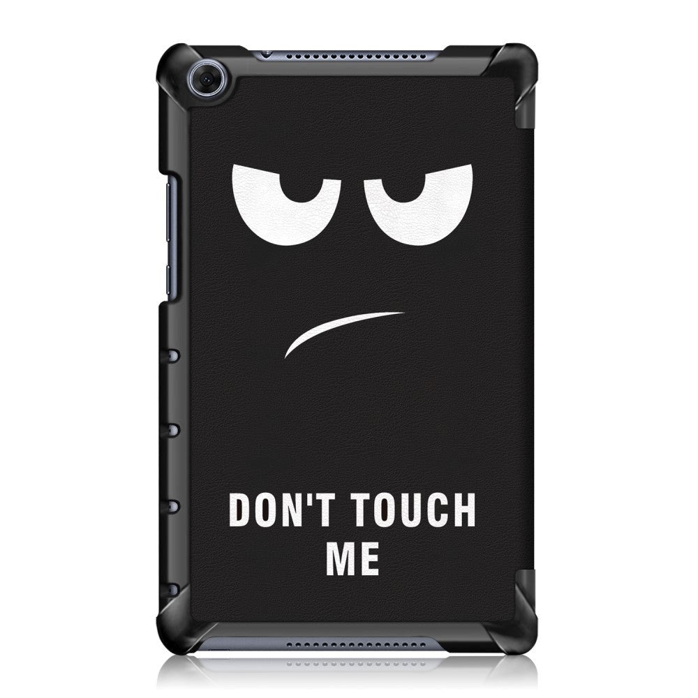 Huawei MediaPad M5 Lite 8 Læder Cover m. Folde & Standerfunktion - Sur Smiley "Don't Touch Me"