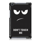 Huawei MediaPad M5 Lite 8 Læder Cover m. Folde & Standerfunktion - Sur Smiley "Don't Touch Me"