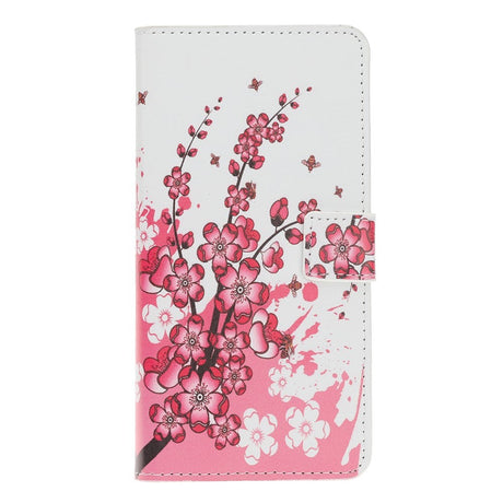 Huawei Y5 (2019) Flip Cover m. Lyserøde Blomster