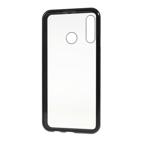 Huawei P30 Lite Magnetisk Metal Cover m Glas For- og Bagside - Sort