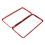 Huawei P30 Lite Magnetisk Metal Cover m Glas For- og Bagside - Rød