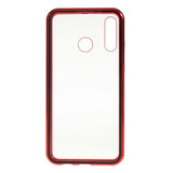 Huawei P30 Lite Magnetisk Metal Cover m Glas For- og Bagside - Rød