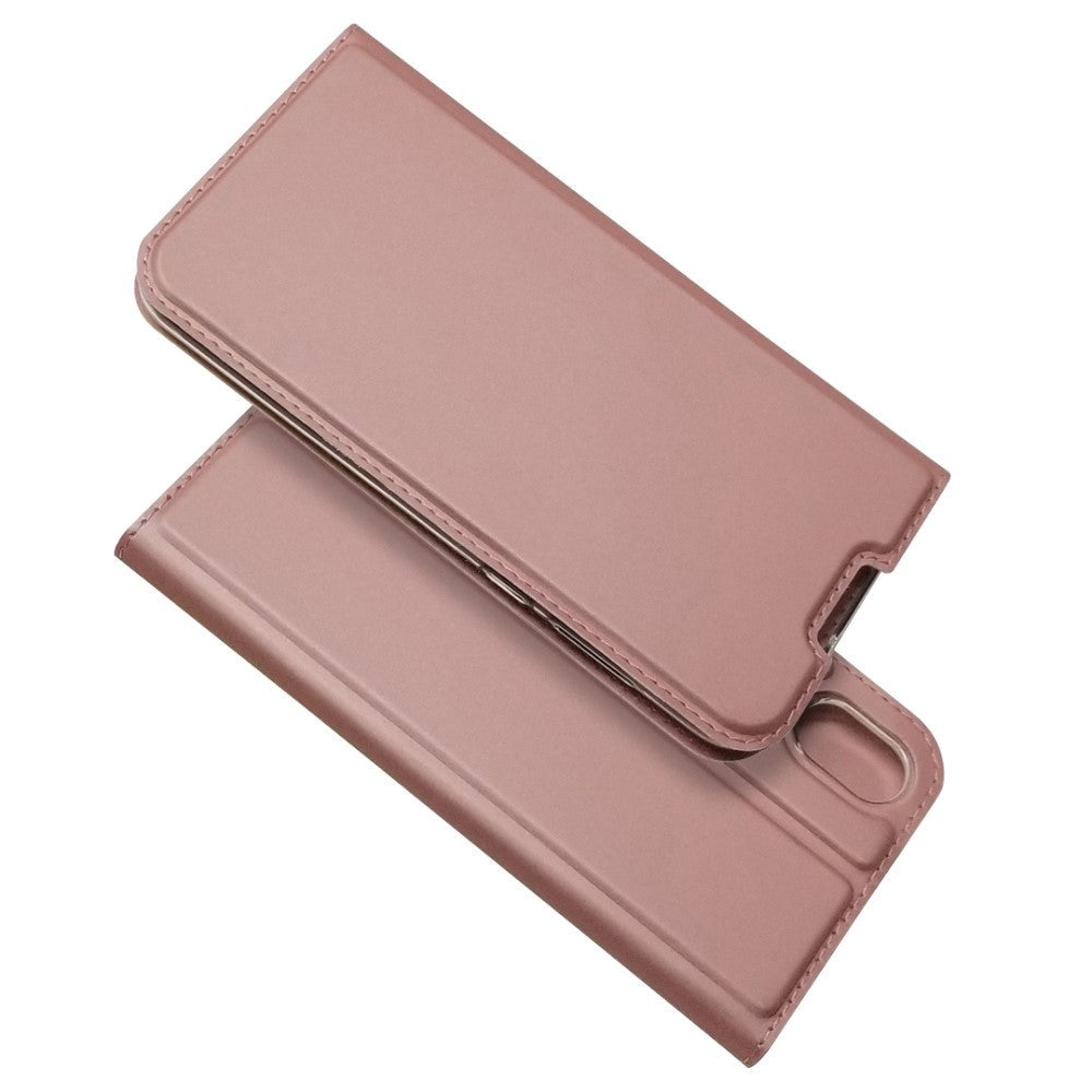 Huawei Y5 (2019) Slim Læder Flip Cover m. Kortholder - Rose Gold