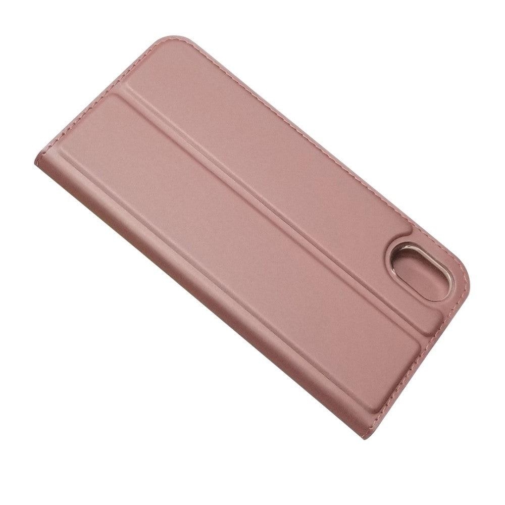 Huawei Y5 (2019) Slim Læder Flip Cover m. Kortholder - Rose Gold