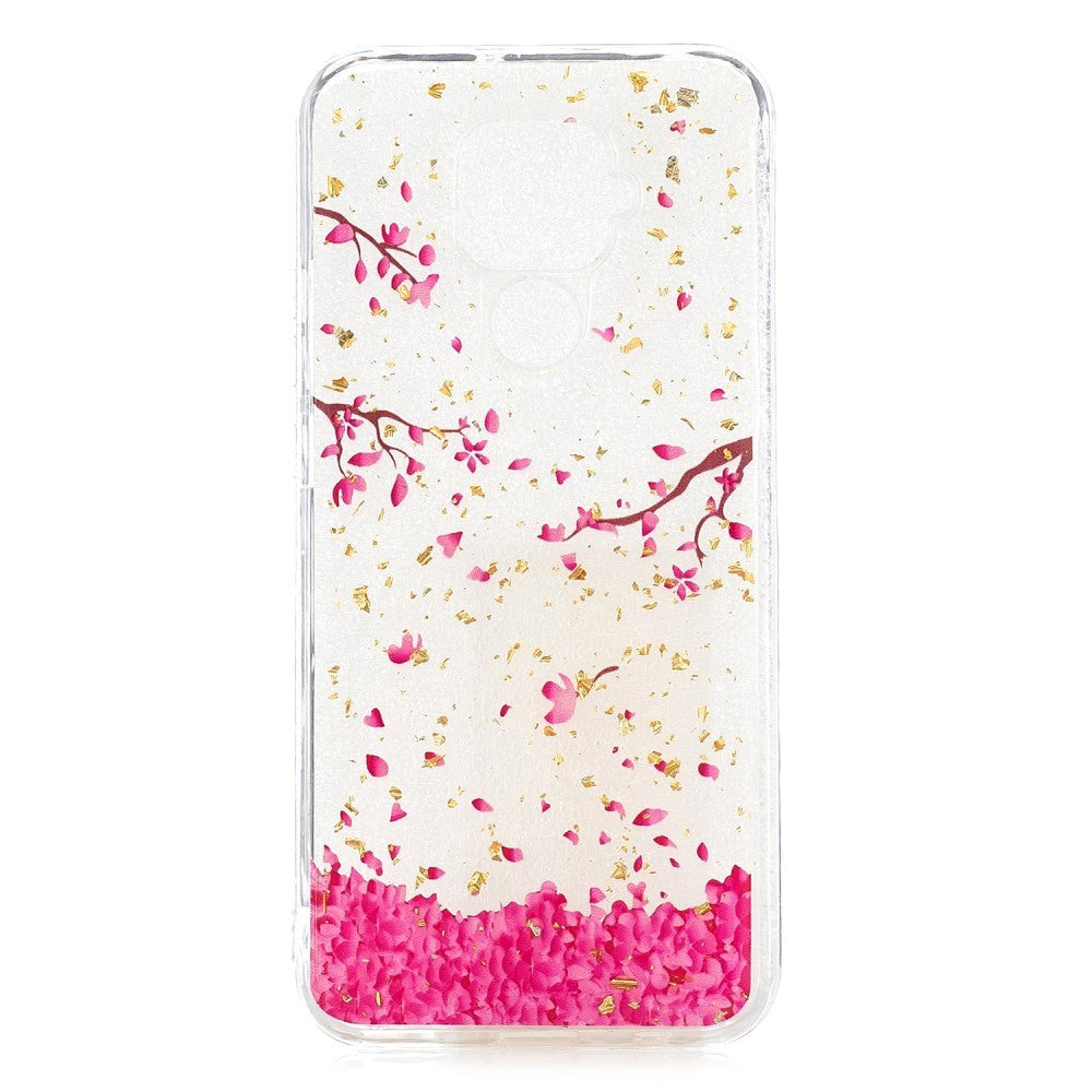 Huawei Mate 30 Lite Fleksibelt Cover Blomsterblade Sværm Gennemsigtig