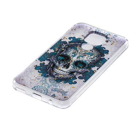 Huawei Mate 30 Lite Fleksibelt Cover Sugar Skull m. Glimmer Gennemsigtig