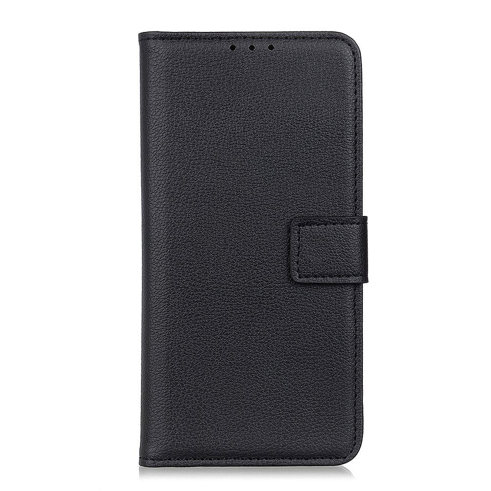 Huawei P40 Litchi Læder Cover m. Pung - Sort