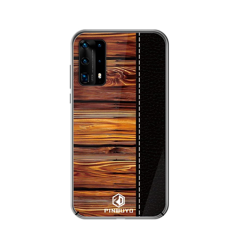 Huawei P40 Pro Pinwuyo Wood Grain Style Cover - Sort