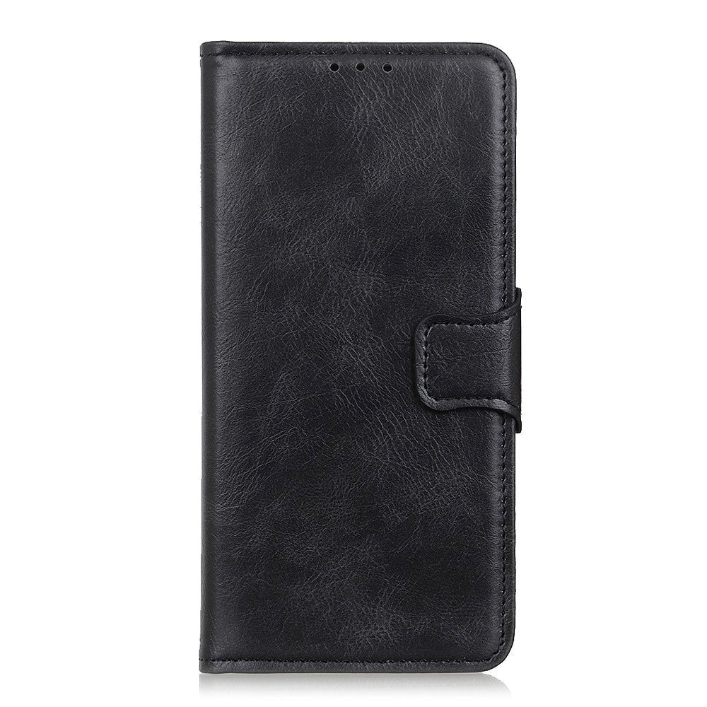 Huawei P40 Neutralt Læder Cover m. Kortholder Sort